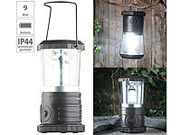 Lunartec Dimmbare Camping-Laterne mit COB-LEDs, 750 Lumen, 9 Watt, IP44; Petroleum-Sturmlaternen Petroleum-Sturmlaternen