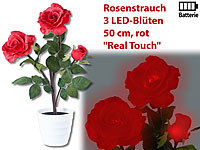 Lunartec LED-Rosenstrauch "Real Touch" mit 3 LED-Blüten, 50 cm, rot