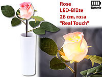 Lunartec LED-Rose "Real Touch" mit LED-Blüte, 28 cm, rosa