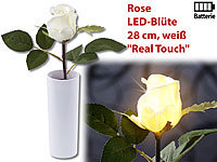 Lunartec LED-Rose "Real Touch" mit LED-Blüte, 28 cm, weiß