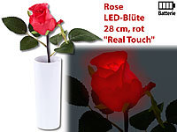 Lunartec LED-Rose "Real Touch" mit LED-Blüte, 28 cm, rot