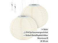 Lunartec Lampignons: 2er-Set Solar-LED-Lichterketten, warmweiß, je 20  Lampions, 3,8 m, IP44 (Solar Lichterkette Balkon Lampions)