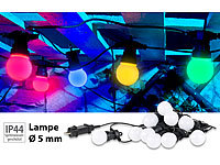 Lunartec Party-LED-Lichterkette m. 10 LED-Birnen, 3 Watt, IP44, 4-farbig, 4,5 m; LED-Solar-Lichterketten (warmweiß) LED-Solar-Lichterketten (warmweiß) LED-Solar-Lichterketten (warmweiß) 