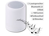 Lunartec 2in1-Lautsprecher, Bluetooth, Akku, LED-Tischleuchte 6 Watt, 160 Lumen