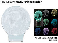 Lunartec 3D-Leuchtmotiv "Planet Erde" für Deko-LED-Lichtsockel LS-7.3D