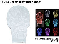 Lunartec 3D-Leuchtmotiv "Totenkopf" für Deko-LED-Lichtsockel LS-7.3D