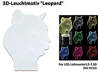 Lunartec 3D-Leuchtmotiv "Leopard" für Deko-LED-Lichtsockel LS-7.3D