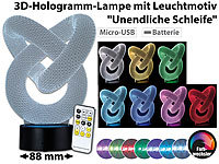 Lunartec 3D-Hologramm-Lampe mit Leuchtmotiv "Unendliche Schleife", 7-farbig; Party-LED-Lichterketten in Glühbirnenform Party-LED-Lichterketten in Glühbirnenform Party-LED-Lichterketten in Glühbirnenform Party-LED-Lichterketten in Glühbirnenform 