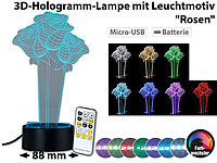 Lunartec 3D-Hologramm-Lampe mit Leuchtmotiv "Rosen", 7-farbig