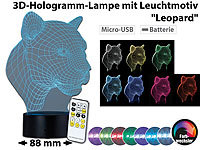 Lunartec 3D-Hologramm-Lampe mit Leuchtmotiv "Leopard", 7-farbig