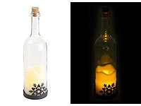 Lunartec Deko-Glasflasche mit LED-Kerze, bewegliche Flamme, Schneeflocken-Motiv; Laternen mit flackernden LEDs, LED-Echtwachskerzen mit Fernbedienungen Laternen mit flackernden LEDs, LED-Echtwachskerzen mit Fernbedienungen Laternen mit flackernden LEDs, LED-Echtwachskerzen mit Fernbedienungen Laternen mit flackernden LEDs, LED-Echtwachskerzen mit Fernbedienungen 