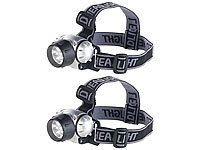 Lunartec LED-Stirnlampe mit 7 LEDs und 3 Helligkeitsstufen, 30 Lumen, 2er-Set; LED-Taschenlampen LED-Taschenlampen LED-Taschenlampen 