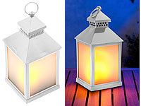 Lunartec LED-Laterne mit realistischem Flammenspiel und Timer, weiß; LED-Solar-Engel LED-Solar-Engel LED-Solar-Engel 