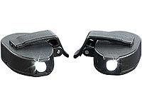 Lunartec LED-Universal-Clips im 2er-Set; LED-Taschenlampen, Stirnlampen 