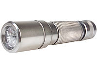 Lunartec Aluminium-Taschenlampe mit 6 weißen LEDs inkl. Batt.; LED-Solar-Wegeleuchten mit Bewegungssensoren, LED-Werkstattlampen mit Magnet 