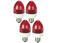 Lunartec Stroboskop Lampe rot (E27) 4er-Set