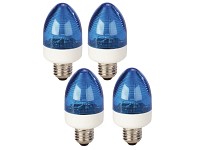 Lunartec Stroboskop Lampe blau (E27) 4er-Set