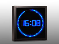 Lunartec LED Uhr: LED-Funk-Wanduhr mit Sekunden-Lauflicht durch Blaue LEDs  (Funk-Wanduhr Digital beleuchtet, Digitale Wanduhren beleuchtet LED