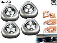 Lunartec "Stick & Push" Light silber 4er-Set