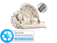 Lunartec Schlafende Solar-LED-Schutzengel-Figur, 16 cm, Versandrückläufer; LED-Solar-Wegeleuchten 