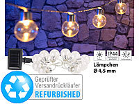 Lunartec Solar-LED-Lichterkette mit 10 LED Glühbirnen, Versandrückläufer