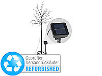 Lunartec Solar-LED-Lichterbaum mit 120 leuchtenden Blüten und Standfuß, 150 cm