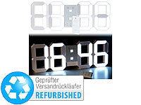 Lunartec Digitale XXL-LED-Tisch & Wanduhr, 45 cm, dimmbar (Versandrückläufer); LED-Funk-Wanduhren mit Temperaturanzeigen LED-Funk-Wanduhren mit Temperaturanzeigen 