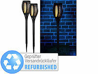 Lunartec 2er-Set LED-Solar-Gartenfackeln Versandrückläufer