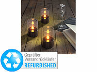 ; Akku-LED-Teelicht-Sets mit Ladestation 
