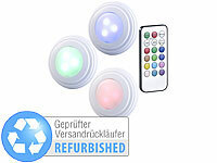 Lunartec 3er-Set RGB+W-LED-Unterbauleuchten, Versandrückläufer