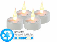 Lunartec LED-Teelichter mit Luftzugsensor Versandrückläufer; Kabellose, dimmbare LED-Weihnachtsbaumkerzen mit Fernbedienung und Timer