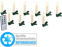 Lunartec 10er-Set LED-Weihnachtsbaum-Kerzen Versandrückläufer; LED-Weihnachtsbaumkerzen-Lichterketten, Party-LED-Lichterketten in Glühbirnenform