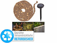 Lunartec Solar-Lichtgirlande, Naturseil-Lichterkette