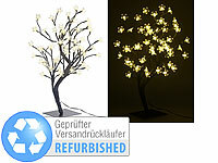 Lunartec LED-Baum mit 64 beleuchteten Blüten, 45 cm, IP44, Versandrückläufer; Große LED-Bäume für innen und außen, Außen Weihnachtsbaum-Überwurf-Lichterketten Große LED-Bäume für innen und außen, Außen Weihnachtsbaum-Überwurf-Lichterketten 