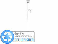 Lunartec Deckenfluter mit Leseleuchte, Silber/Weiß, E27/E14 (Versandrückläufer); LED-Batterieleuchten mit Bewegungsmelder 