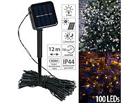 Lunartec Solar-Lichterkette, 100 warmweiße LEDs, 8 Modi, 12 m, Dämmerungssensor