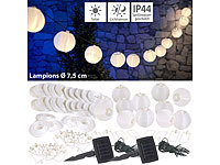 Lunartec 2er-Set Solar-LED-Lichterketten, warmweiß, je 20 Lampions, 3,8 m, IP44; LED-Lichterketten für innen und außen, LED-Solar-Lichterketten (warmweiß)