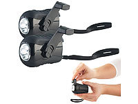 Lunartec 2er-Set Outdoor-Dynamo-Taschenlampen mit 3 LEDs, 0,2 W, 9 lm, schwarz