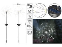 Lunartec 2er-Set Garten-Solar-Lichtdekos mit je 120 LEDs, Kupferdraht, IP44; LED-Solar-Wegeleuchten LED-Solar-Wegeleuchten 