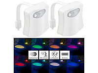 Lunartec 2er Pack LED-Toilettenlicht mit Licht und Bewegungssensor