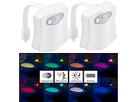 Lunartec 2er Pack LED-Toilettenlicht mit Licht und Bewegungssensor; LED-Batterieleuchten mit Bewegungsmelder LED-Batterieleuchten mit Bewegungsmelder LED-Batterieleuchten mit Bewegungsmelder LED-Batterieleuchten mit Bewegungsmelder 