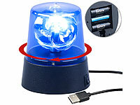 Lunartec LED-360°-Partyleuchte im Blaulichtdesign, Batterie oder USB-Betrieb