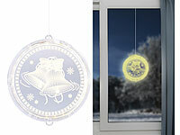 Lunartec Weihnachtliches Fenster-Licht mit Glocken-Motiv, 26 LEDs, Ø 16 cm; LED Weihnachtsbaumkugeln LED Weihnachtsbaumkugeln 