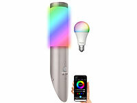 Lunartec RGB-LED-Wandlampe, Wandlampe außen Bewegungsmelder
