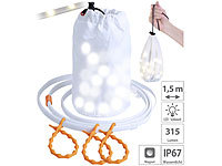 Lunartec 2in1-Outdoor-USB-LED Lichtschlauch, 45 LED, 315 lm, weiß, IP67, 1,5 m; LED-Lichtbänder