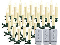 Lunartec 30er-Set LED-Outdoor-Weihnachtsbaum-Kerzen mit Timer, warmweiß, IP44; LED-Lichterketten für innen und außen 
