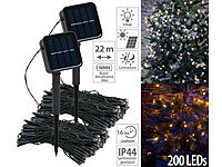 Lunartec 2er-Set Solar-Lichterketten, 200 LEDs, 8 Modi, 22 m, Dämmerungssensor