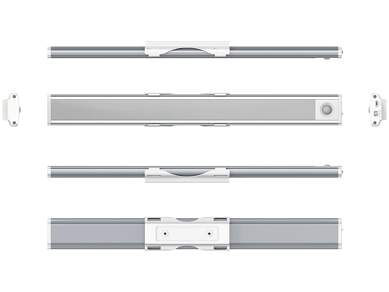 Lunartec Akku-LED-Lichtleiste mit Licht und Bewegungssensor, 2 Modi,  warmweiß