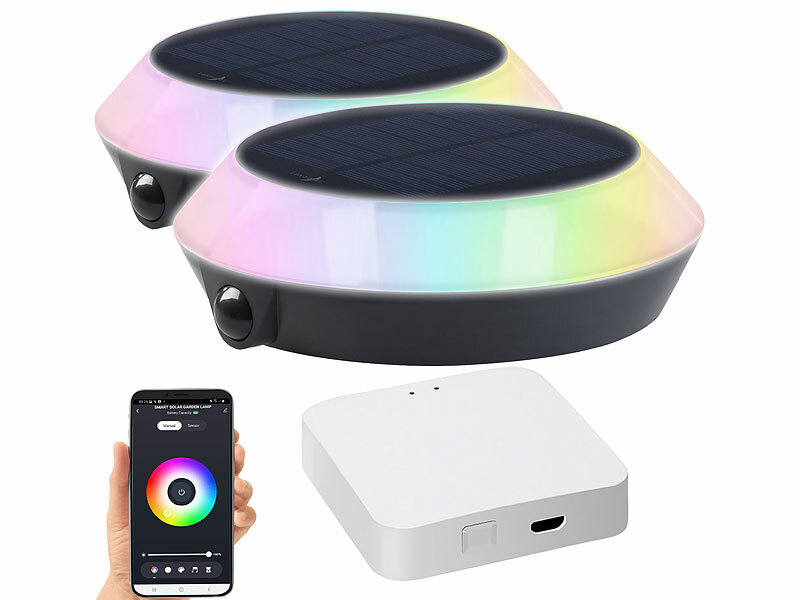 ; LED-Solar-Wegeleuchten mit Bewegungssensoren 