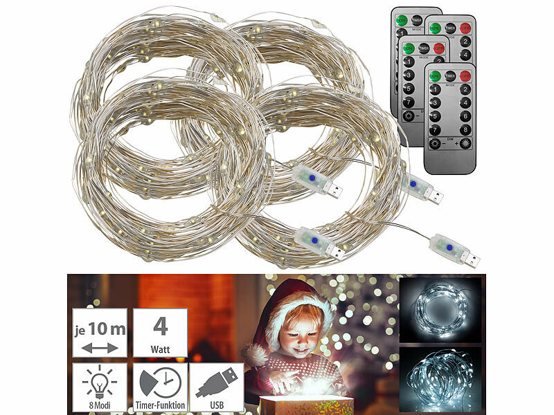 ; LED-Solar-Lichterketten (warmweiß), LED-Lichterketten für innen und außen LED-Solar-Lichterketten (warmweiß), LED-Lichterketten für innen und außen LED-Solar-Lichterketten (warmweiß), LED-Lichterketten für innen und außen 